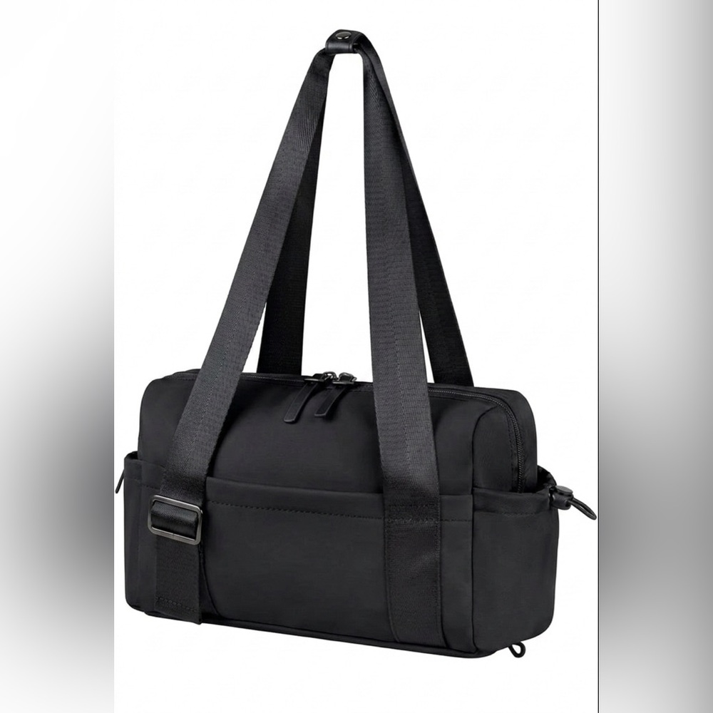 Versatile Black Waterproof Matte Gym & Travel Shoulder Bag